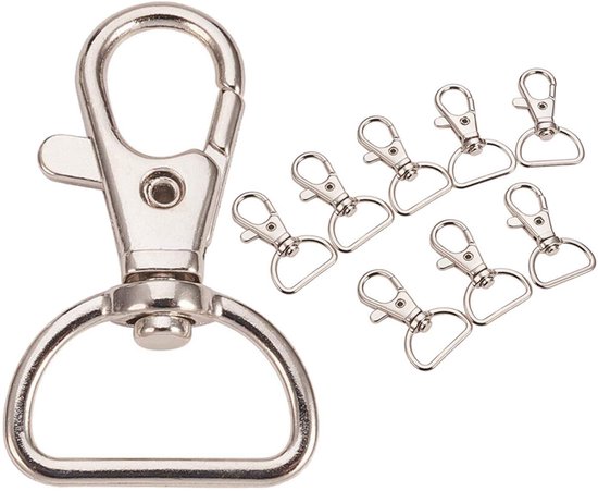 Amaoma 20 Pieces Rotatable Lobster Clasps Rotating Trigger Claw Hooks Clasps Key Chains Swivel Hooks Keys Split Ring Crafts Jewellery Accessories van Merkloos