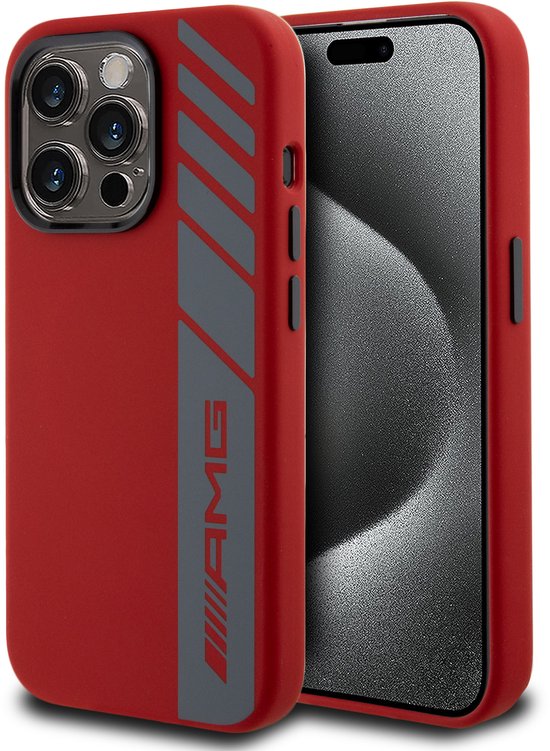 AMG Back Cover - Apple iPhone 15 Pro - Rood - Magsafe - Sportief Design met AMG Striping van AMG