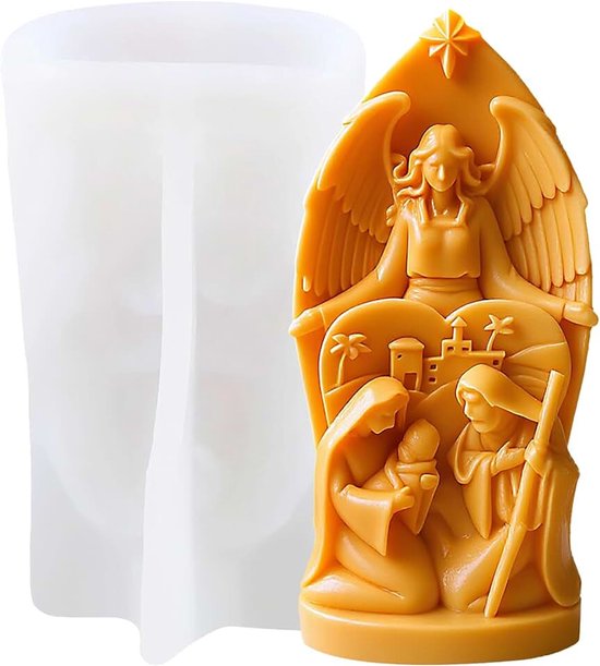 Angel Jezus Family Kaars, hengel, Jezus Family, hars, gietvorm, siliconen mal voor het maken van aromatherapiekaarsen, gips, klei, knutselkaars, huisdecoratie
