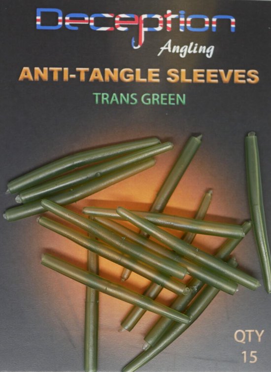 Anti Tangle Sleeves Trans Green Qty : 15 van Korda