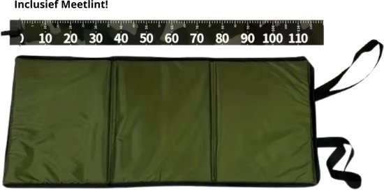 AquaPad® - Onthaakmat – Unhooking Mat – Snoekbaars - Karpervissen – Inclusief Meetlint – Droog zitten tijdens het vissen – Donkergroen – 80x35cm – Ook te gebruiken als zitmat & legmat voor visspullen van Merkloos