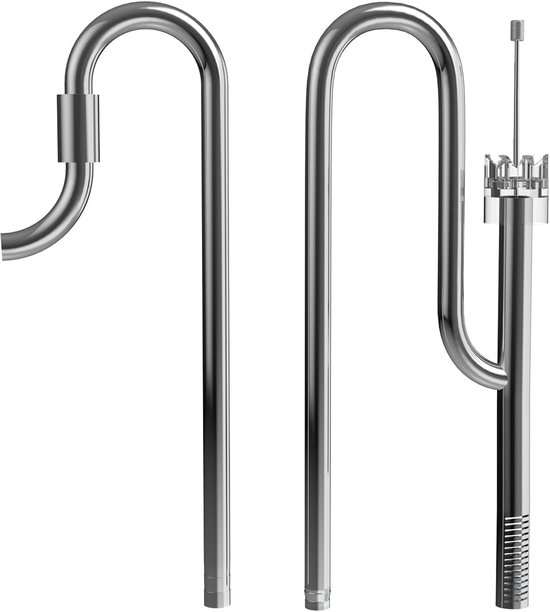 Aquarium Roestvrijstalen skimmer leliepijpen instroom en uitstroom met spin-skimmer en verstelbare stang voor aquariumfilter 1/2 '' (12/16 mm) slang