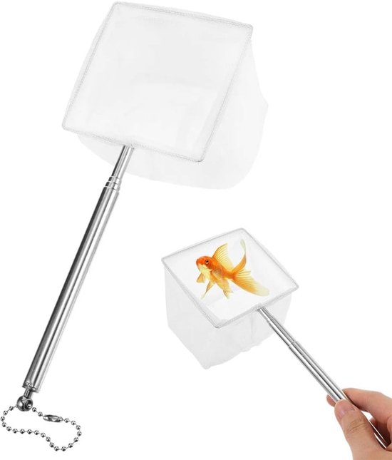 Aquarium Schepnet - Klein Visnet - Aquarium Onderhoud - Fijnmazig Nylon - 7.8cm Netrand - Wit van Merkloos