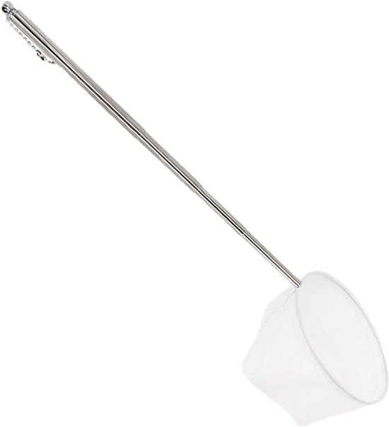 Aquarium Schepnet - Visnet Garnalennet - Aquarium Onderhoud - Uitschuifbare Handgreep - Tot 39 cm - Zilver