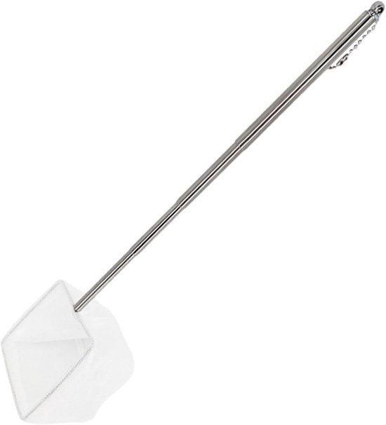 Aquarium Schepnet - Visnet Garnalennet - Aquarium Onderhoud - Uitschuifbare Steel - 13-39 cm - Zwart