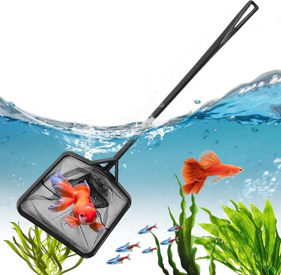 Aquarium Schepnet - Visnet Reinigingsnet - Aquarium Onderhoud - Fijn Dicht Gaas - 44 x 13 x 3 cm