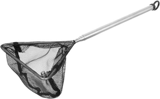 Aquarium Schepnet - Visschepnet Driehoek - Vissen Vangen - Roestvrij Staal - 7.5 x 6.5 cm - Zwart Zilver
