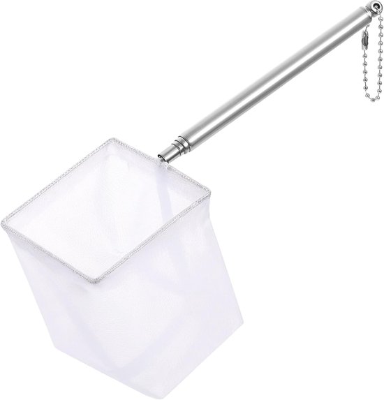Aquariumvisnet met uitschuifbaar handvat, 6,3 cm klein aquariumnet, klein zacht fijn visgaas, telescopisch, aquarium skimmernetten reinigingstanks, aquariumaccessoires voor tankvijverkreek