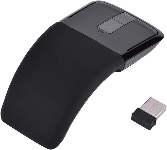 Arc Touch-muis, 2,4 GHz Opvouwbare Muis Arc Touch-muis Muizen met USB-ontvanger voor Pc, Laptop, Smart-tv (Zwart)
