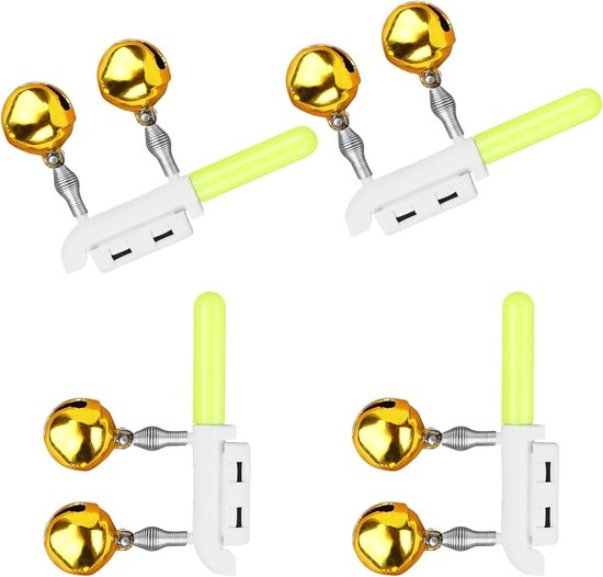 Articulated Fishing Alarm Bells met Nachtlicht, Fluorescerende Vissenstokken en Glow Sticks, 4 Stuks, Voor Effectieve Nachtvisserij van Merkloos