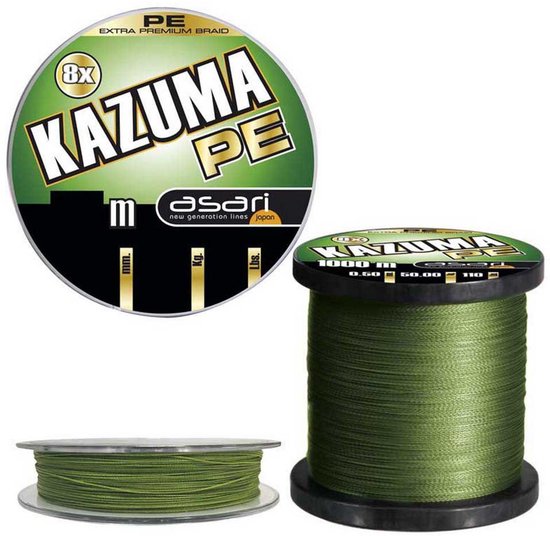 Asari Kazuma 8x Gevlochten Vislijn 300 M Groen 0.250 mm van Asari