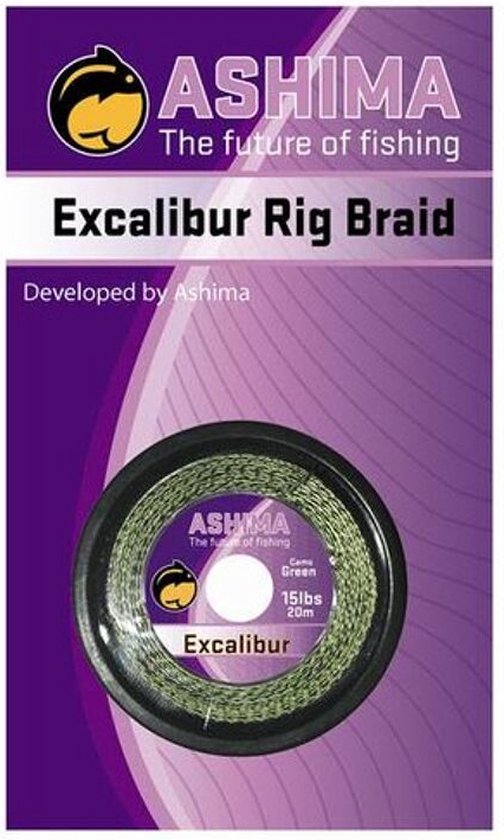 Ashima Excalibur Rig Braid | 20m 25lbs Camo Green van Merkloos