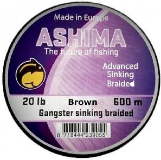Ashima Gangster Sinking Braided Line - 600m Dark Brown van Ashima