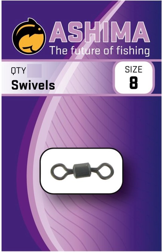 Ashima Swivels - 50 Stuks Zwart Size 8 van ASH