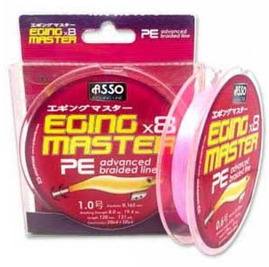 Asso 8x Eging Master 120 M Gevlochten Vislijn Transparant 0.210 mm van Merkloos