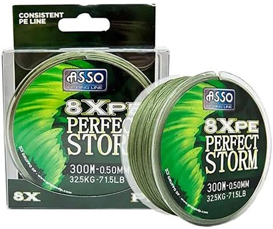Asso 8x Perfect Storm 300 M Gevlochten Vislijn Transparant 0.180 mm
