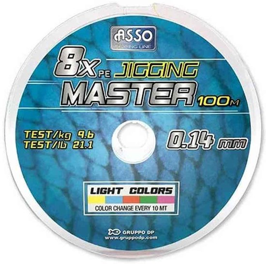 Asso Pe Jigging Master 100 M Gevlochten Vislijn Veelkleurig 0.180 mm van Asso