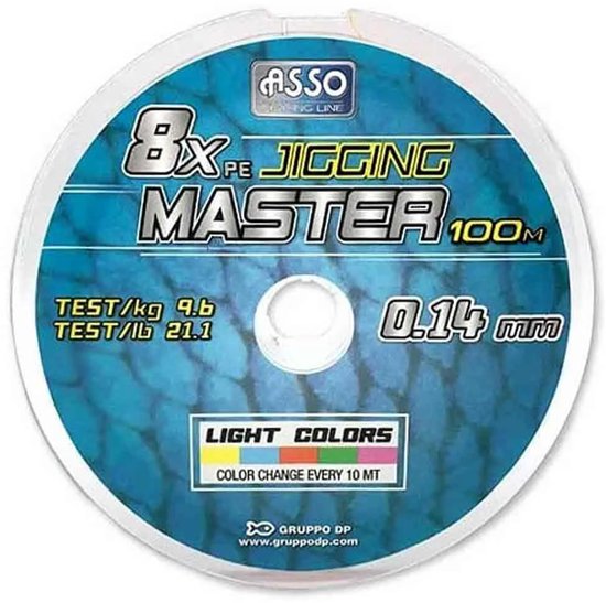 Asso Pe Jigging Master 100 M Gevlochten Vislijn Veelkleurig 0.330 mm