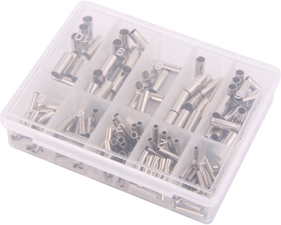 Assortiment van 210 sleeves inclusief tacklebox - Vismateriaal van Merkloos