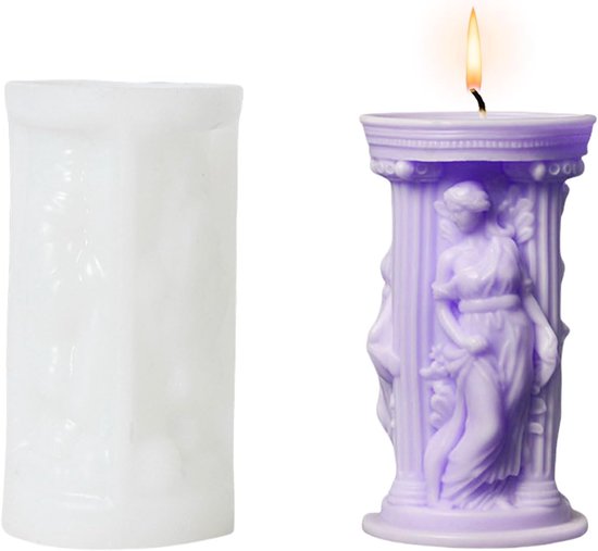 Athena Kaarsvormen, 3D-kaarsvormen voor het maken van kaarsen van hars, gietvorm voor geurkaarsen, zeep maken, was, hars gieten, zeep, cake, dessert, mousse vorm (Athena B)