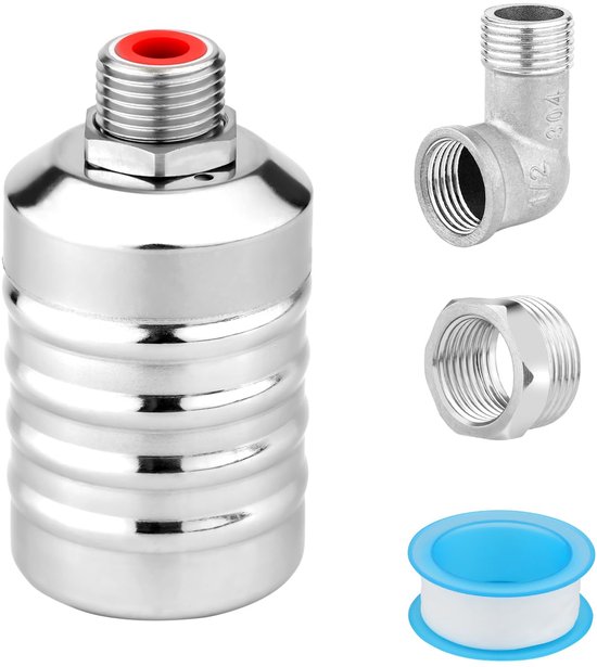 Automatic Float Valve, 1.2cm 2cm Thread Stainless Steel Water Level Control Float Valve No Electricity Needed Control Float Valve for Water Tank Swimming Pool Water Tower van Astagua