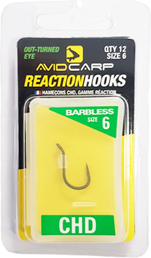 Avid Carp Reaction Hooks Chod Barbless #10 - PROMO van Merkloos