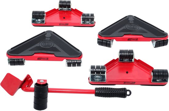 AWTOOLS Serie - Meubel Transportrollers - 300kg - Staal - Ergonomische Greep