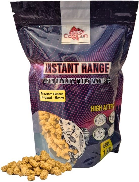 Babycorn Pellets 'Mais' 8mm - 1kg - Karper/Witvis Pellets - Lokvoer/Aas voor Vissen