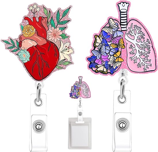 Badge Reel Set met Retractable Clip, Badgehouder voor Verpleegkundigen en Artsen, Perfecte Studenten Gift voor Professionele Identificatie van Merkloos