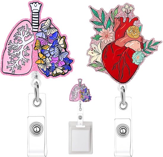 Badge Reel Set met Retractable Clip - Badgehouder voor Zorgprofessionals en Studenten, Perfecte Cadeauoptie