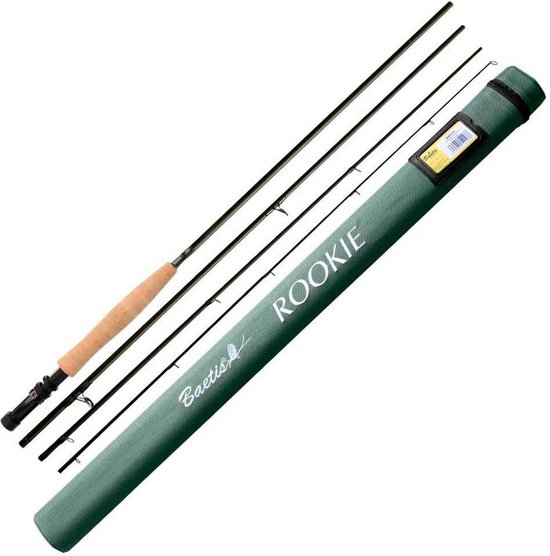 Baetis Rookie Vliegvishengel Zwart 3.05 m / Line 8 van Merkloos
