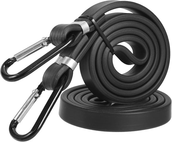 Bagagespanner met Karabijnhaak, 2pcs 100cm Bungee Koorden Elastische Banden met Haken, Elastische Bagageriemen, UNOLIGA Spanriemen voor Fiets, Motorfiets, Auto, Dekzeil, Tent, 100% Latex, Robuust