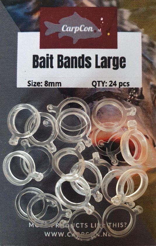 Bait Bands - Large - 0.8cm - 24 stuks - Transparant - Pellet Band - Elastiekjes Oppervlakte Karper Vissen van Spro