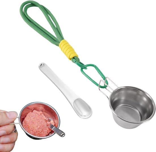 Bait Storage Bowl - Visvoer Bakje - Vissen en Kamperen - Roestvrij Staal - 50ml - Groen