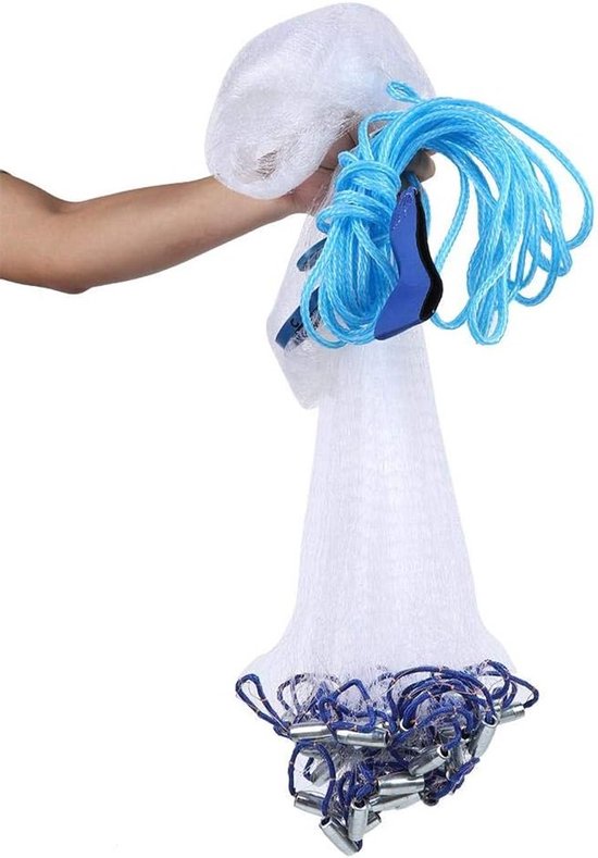 Bait Trap Visnet voor Buiten, Nylon Monofilament Vissersnet, Handgegooid Vissersgereedschap voor Efficiënte Vangst en Visserij (2,4 meter)
