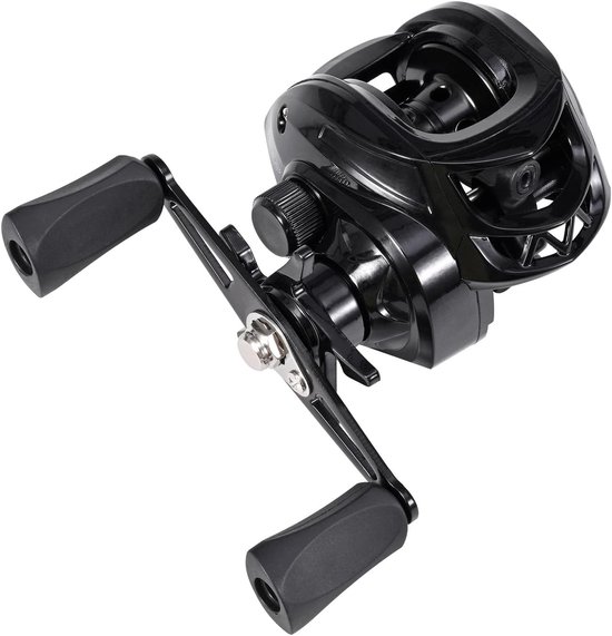 Baitcaster Viswerper - Gietapparaat Reel - Vissen in zoetwater - Soepel sleepverstelsysteem - 12.6x10cm - Zwart