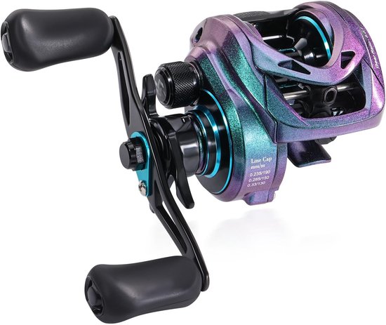 Baitcasting molen 8.0:1 - Carbon fiber - Magnetisch remsysteem - Voor zout- en zoetwatervissen - ShopVlot