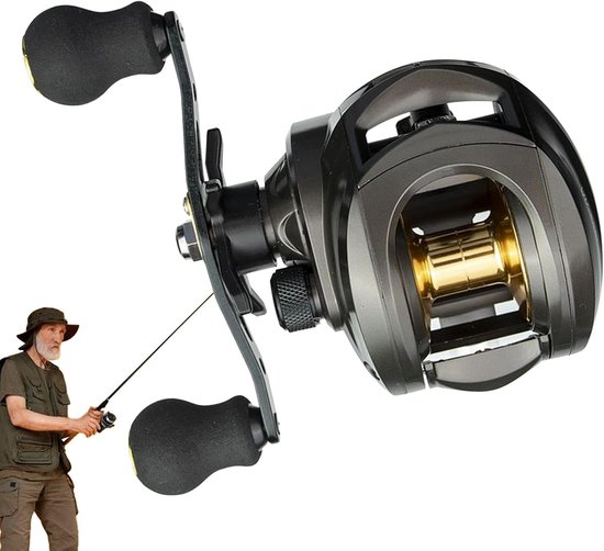 Baitcastingspoel - Zoutwaterspoel - Vissen op zee - Hoge snelheid stabiliteit - Aluminium - Linkerhand