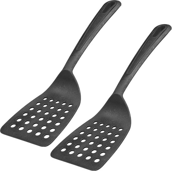 bakspatel, 2 stuks, breed contactoppervlak en speciale afgevlakte rand, kunststof, Gentle, zwart, 283722E3