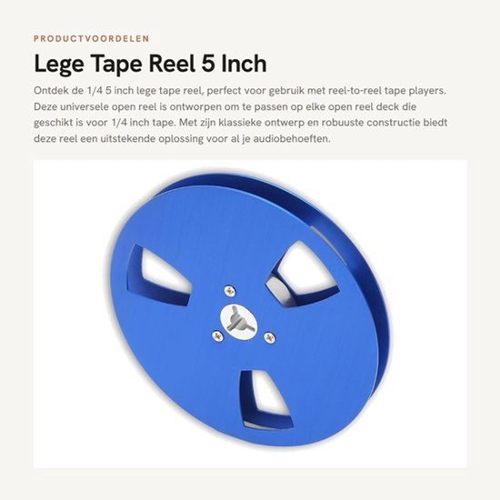 Bandreel 1/4 Inch - Aluminium Legering - 3 Gaten - Geluidsopname - Schokbestendig - Roestvrij Stalen Schroeven - Verbeter Geluidskwaliteit - Tape Reel