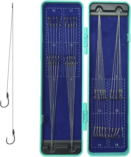 Barbless hooks set 20 sets - sub-line haak met gevlochten lijn - perfect voor zoet en zout water - ShopVlot