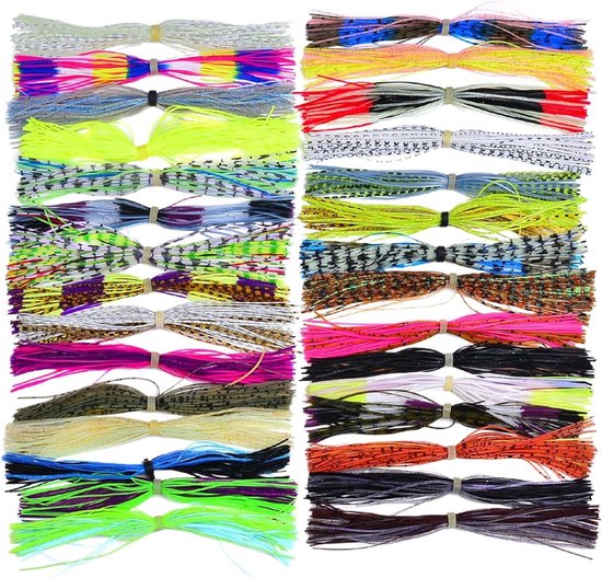 Bass Spinner Baits, Jig-rokken voor baars| 30 bundels siliconen jigrokken aaskit - Jig Rokken Kunstaas Kit, Vervangingsrokken voor urgente back-up, Survival