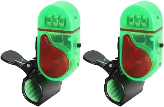 Beetmelder Bankstick - 2 stuks - Elektronische Beetverklikkers - isbeetmelder - Beetmelder met LED-verlichting - Audio-visuele signalen - Geschikt voor alle hengels - Groen