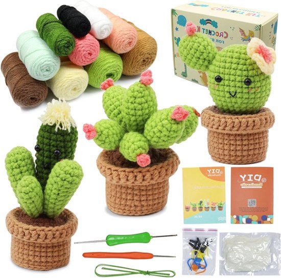 Beginner Haakset voor Creatieve DIY Projecten, Haaknaalden, Handnaald en Breiaccessoires voor Volwassenen en Kinderen, Perfect Cadeau voor Hobbyisten