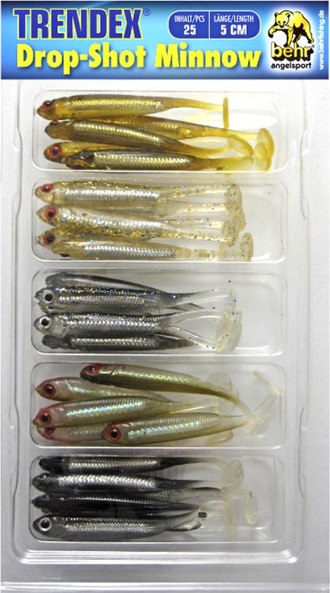 Behr Trendex Drop Shot Minnow 5 cm pack/ 25 pcs | Kunstaas set van Merkloos