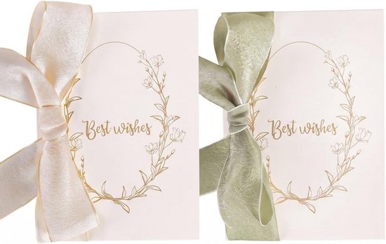 belofte bruiloft set met 2 elegante ansichtkaarten voor hem en haar voor de huwelijksceremonie, herinneringsetui en fotoaccessoires voor het uitwisselen van stemmen in het altaar