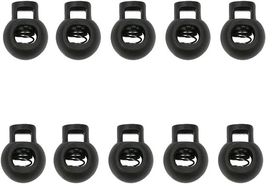 Belt Stopper Set van 10 Stuks, 17mm Enkele Gat Koordklemmen, Plastic Koordsluiters voor Elastische Koorden en Touwen