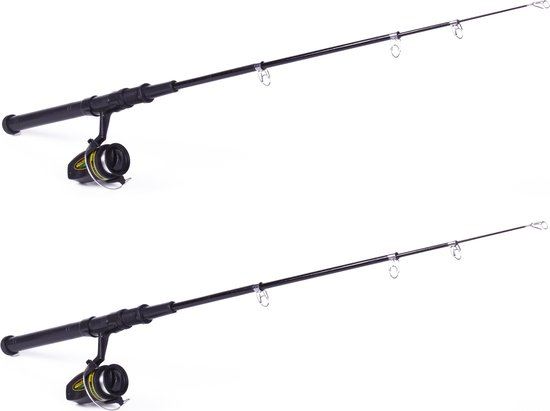 Benson Vishengel set - 2x stuks - 165 cm - telescopische werphengel - met accessoires - hengel van Merkloos