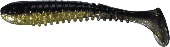 Berkley 3.5 Flex Rib Shad Clear Gold Black 9cm van Berkley