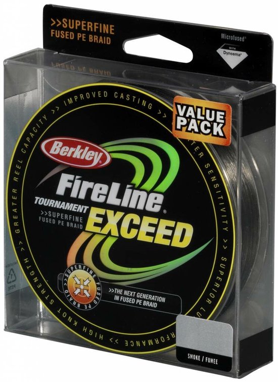 Berkley FireLine Exceed Smoke - Gevlochten Lijn - Vislijn - Dyneema - 0,12mm 6,80kg 110m